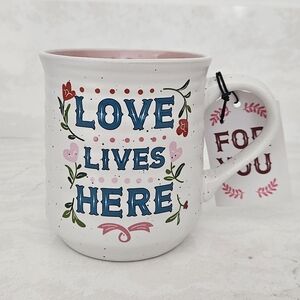 Sheffield Home Love Lives Here Pink Blue And White 20oz Mug